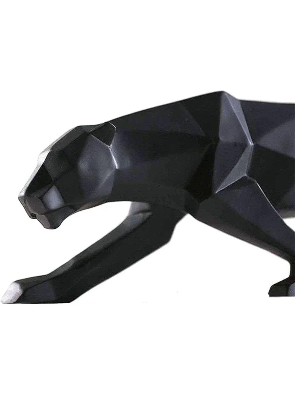 Abstract Leopard Panther Sculpture - Hand-Carved Resin Animal Decor for Modern